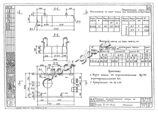 Плита перекрытия камеры футерованная П 43-21-д-фут