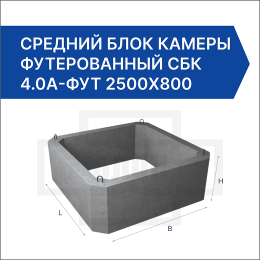 Средний блок камеры футерованный СБК 4.0А-фут 2500х800