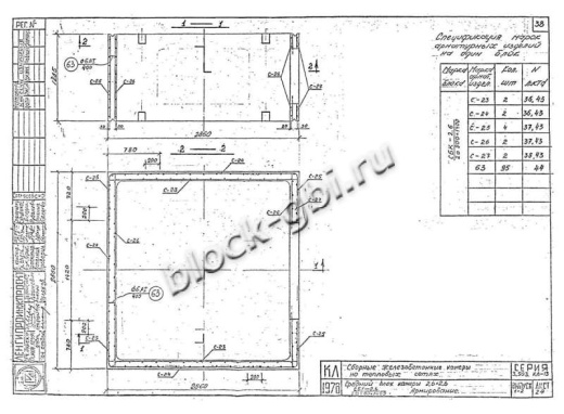 Средний блок камеры тепловой СБК 2.6 2 800x1400